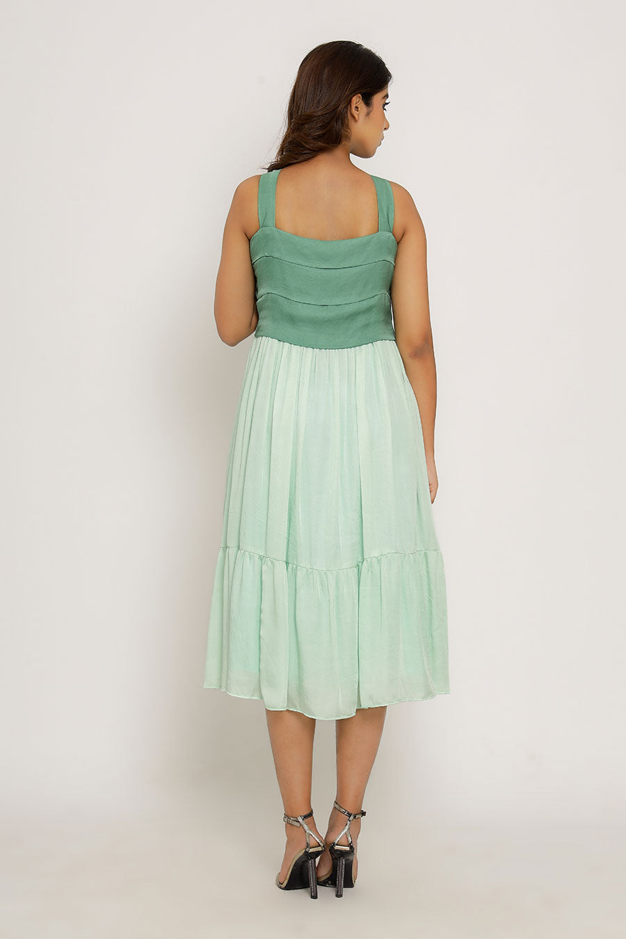 Teal & Tea Green Midi Dress