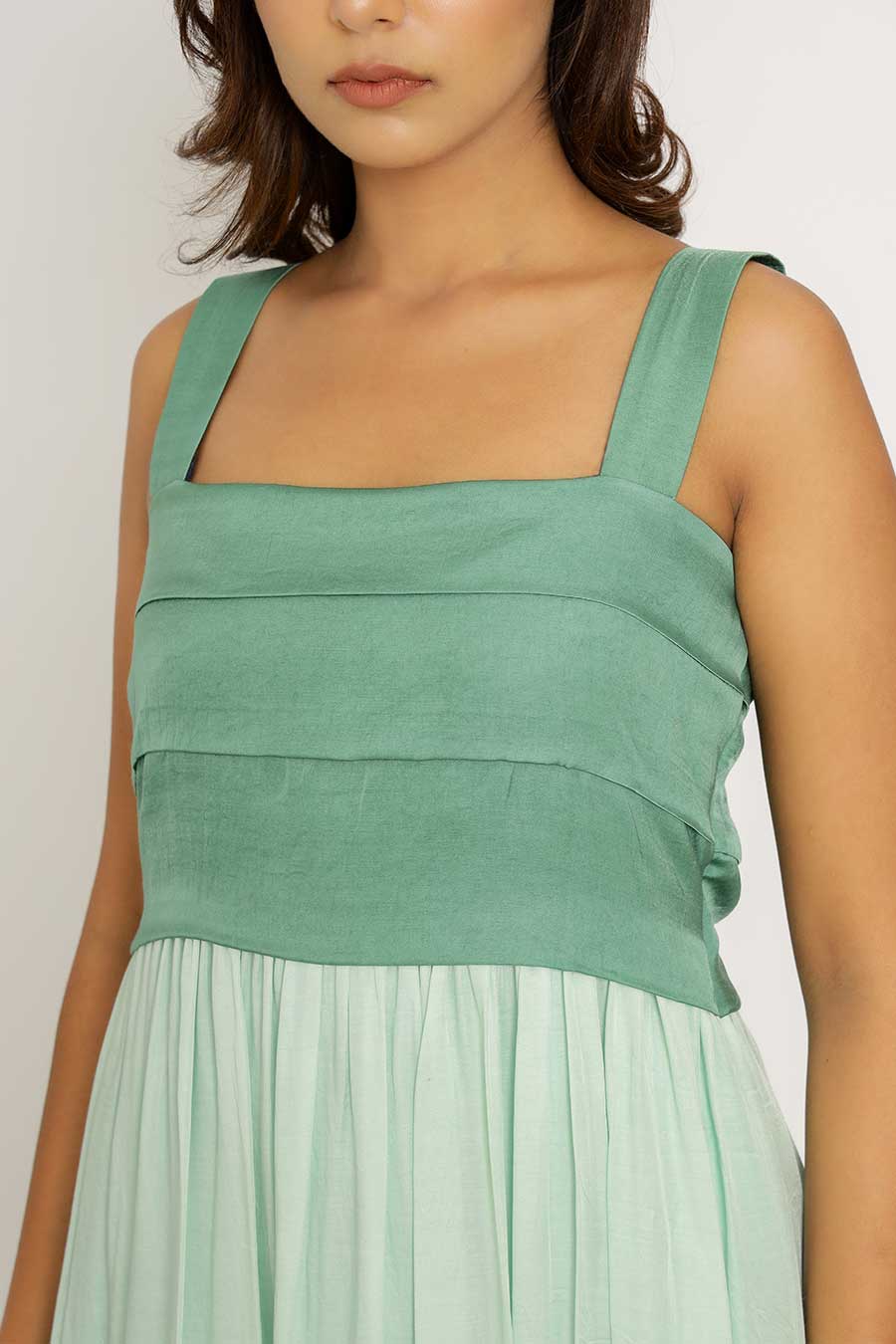 Teal & Tea Green Midi Dress