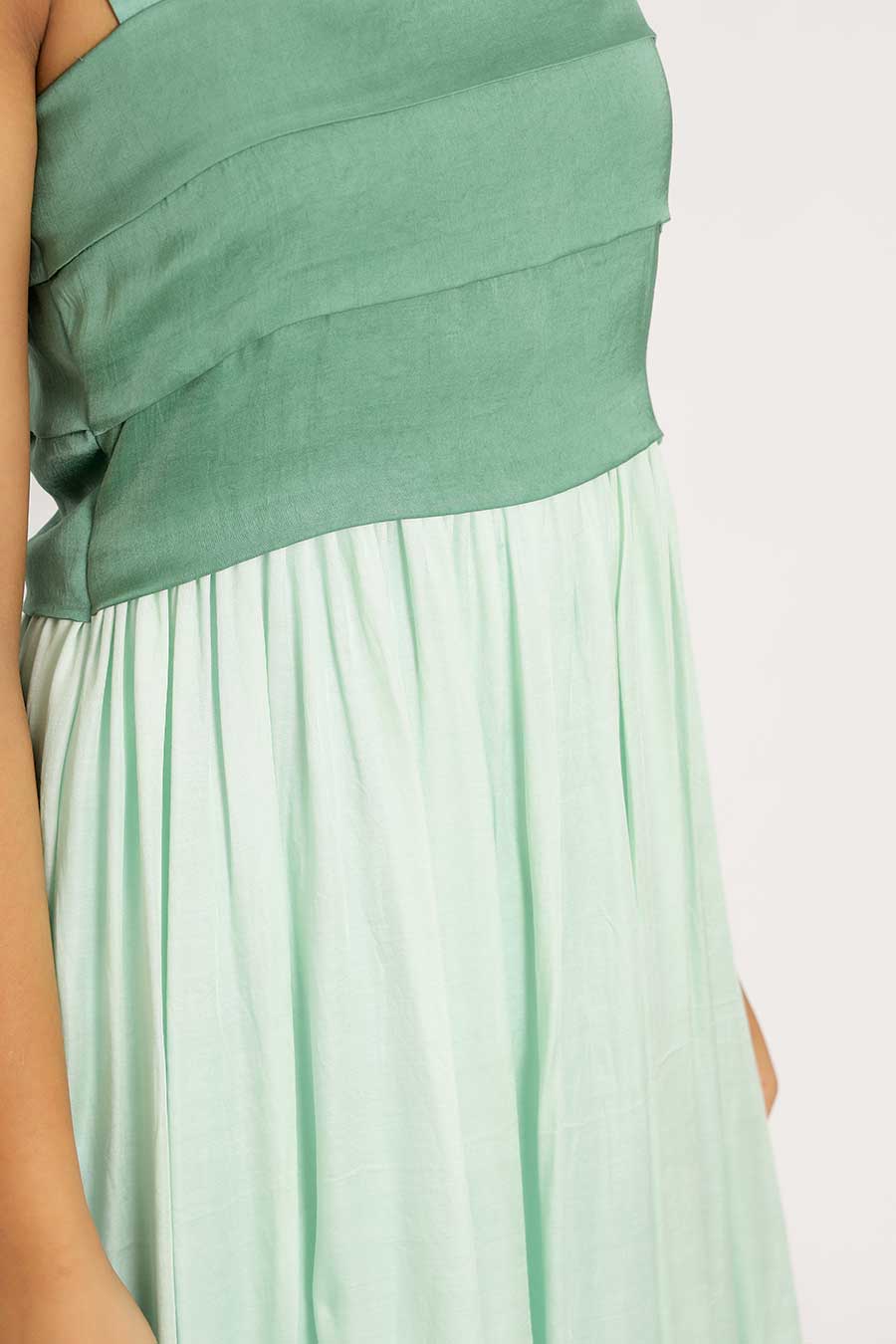 Teal & Tea Green Midi Dress