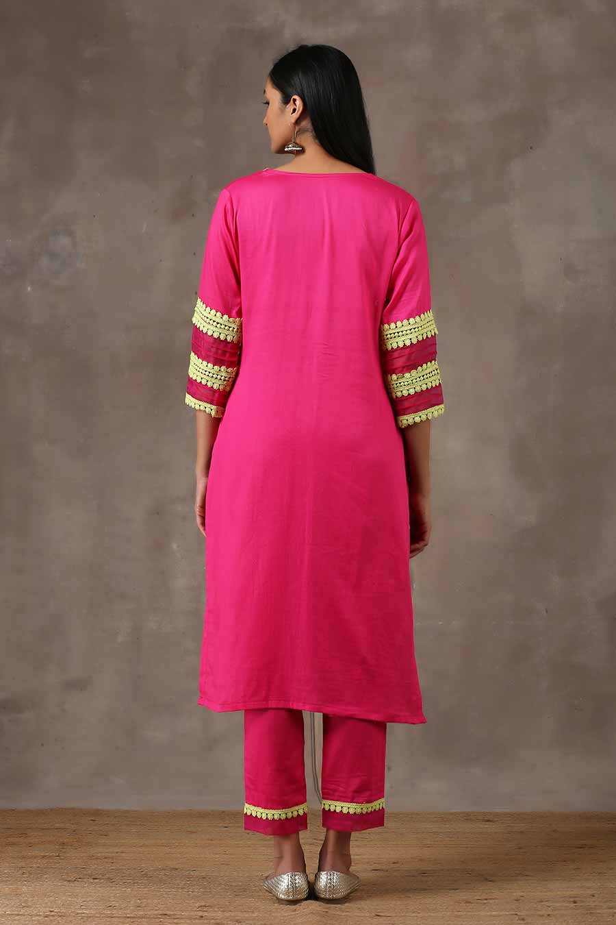Fuschia Kurta Set (Set of 3)