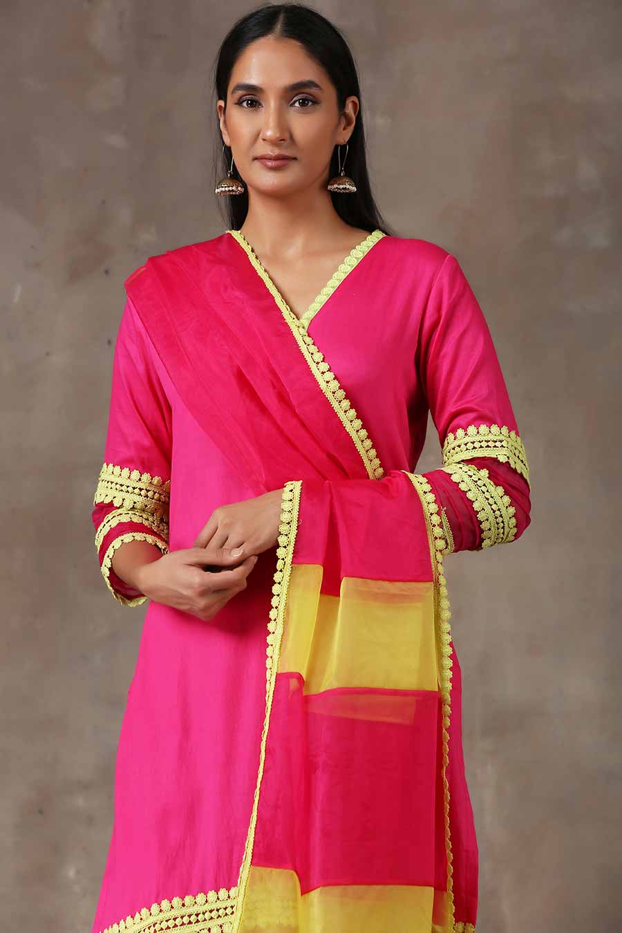 Fuschia Kurta Set (Set of 3)