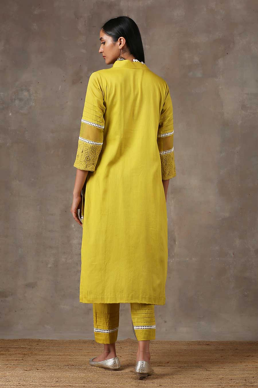 Mustard Gold Kurta Set (Set of 3)