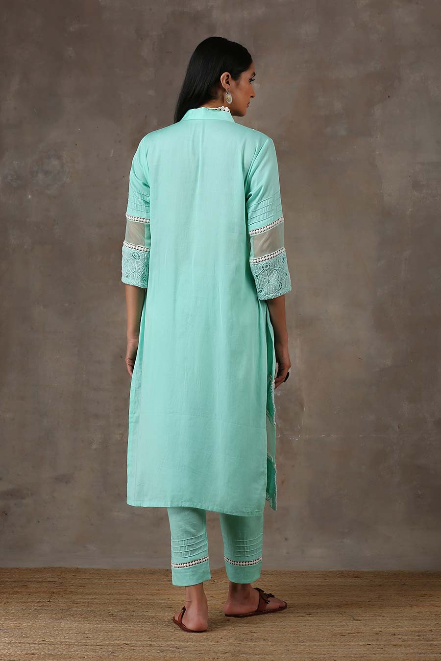Turquoise Blue Kurta Set (Set of 3)