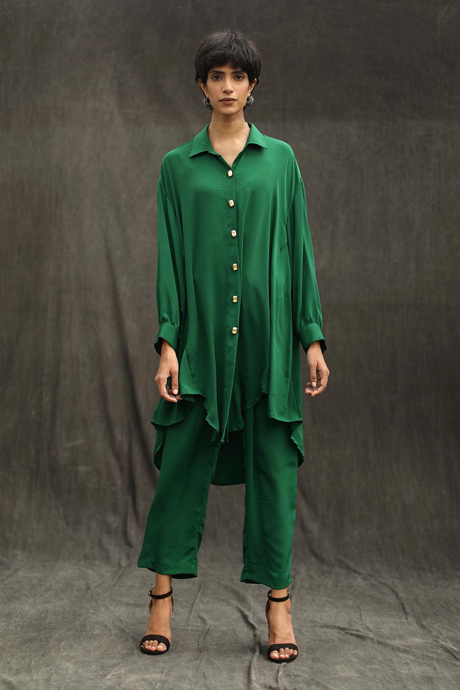 Lush Green Indie Shirt & Pant Co-Ord Set