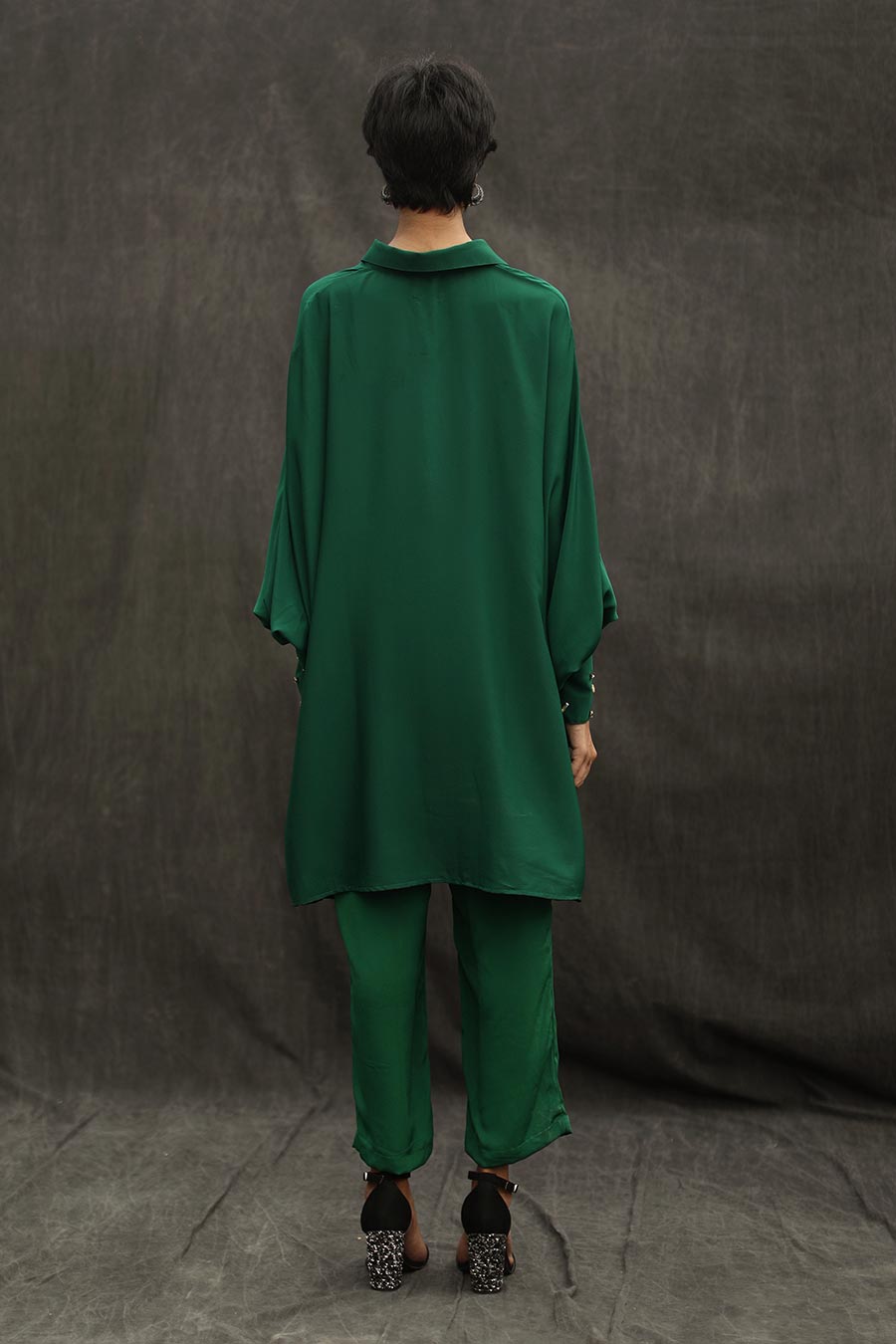 Lush Green Sprinkle Cuff Shirt & Pant Set
