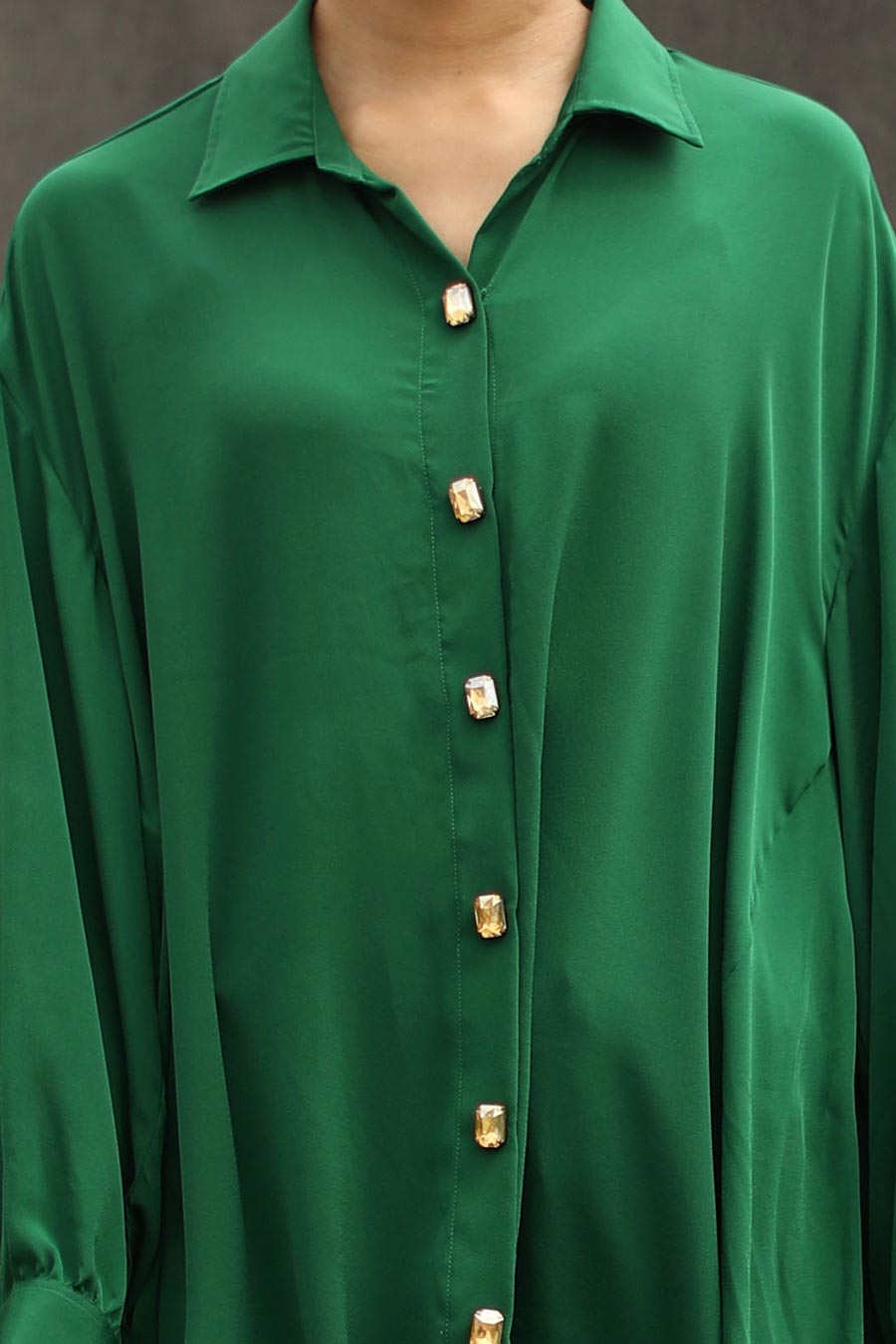 Lush Green Indie Loose Fit Shirt