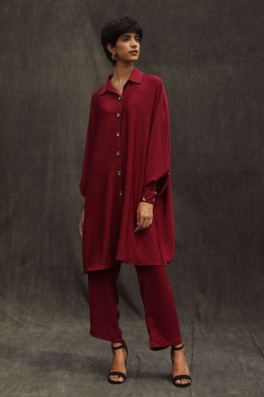 Violet Sprinkle Cuff Loose Fit Shirt