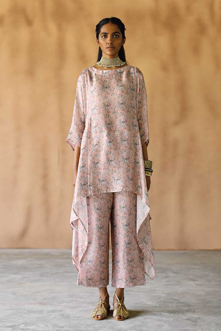 Peach Floral Melon Hanky Tunic