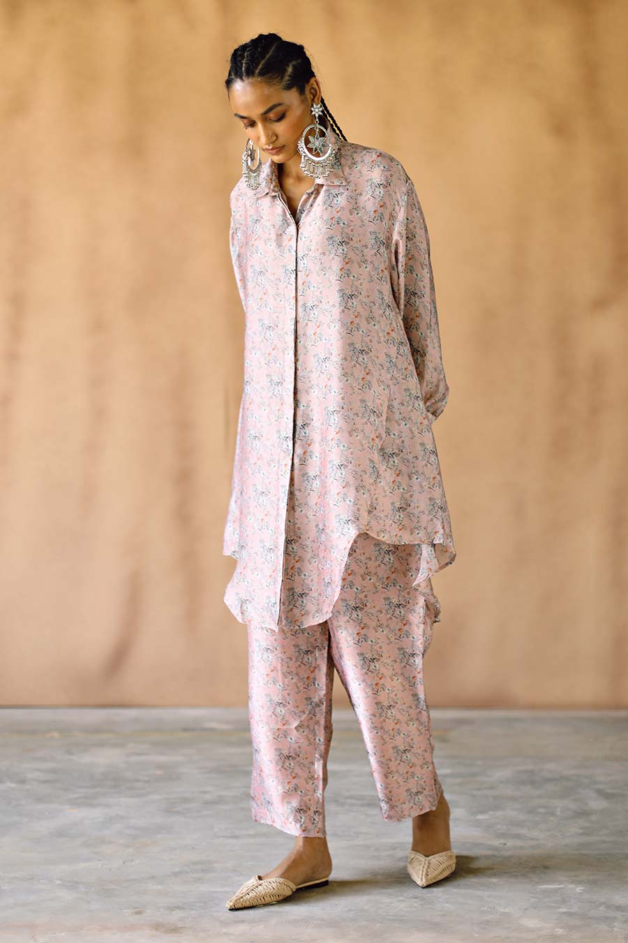 Peach Floral Melon Indie Shirt