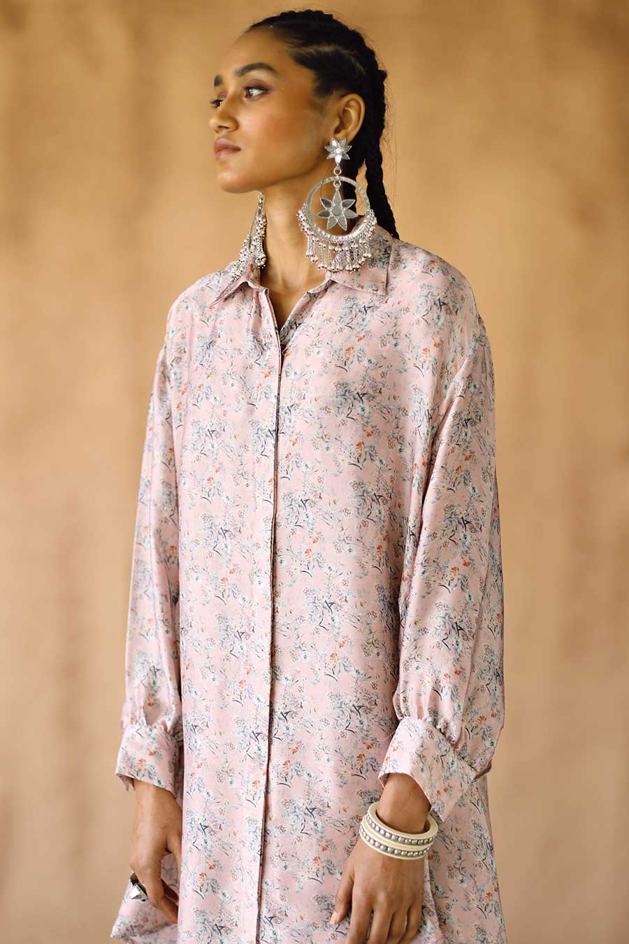 Peach Floral Melon Indie Shirt