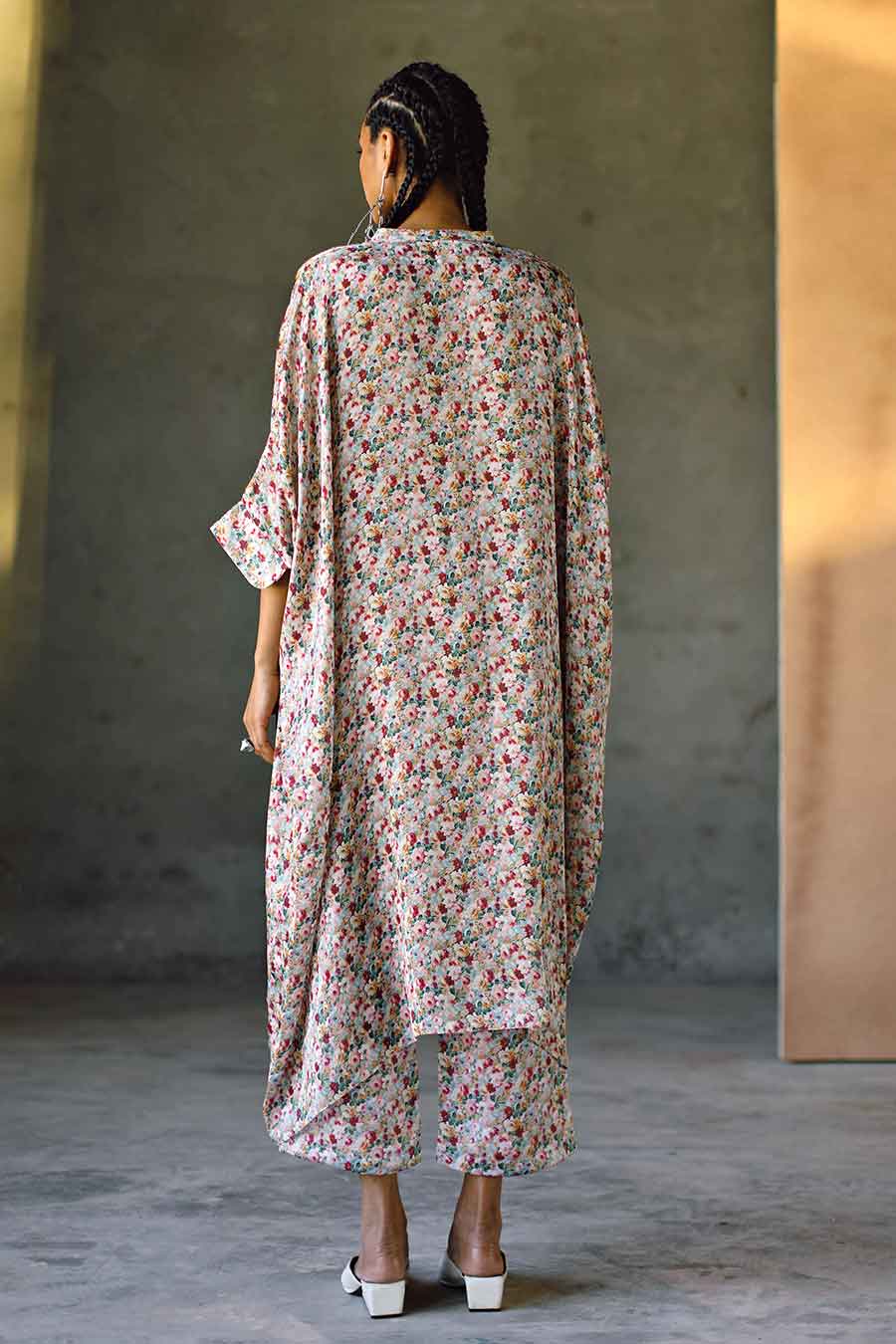 Pink Floral Milano Long Kaftan