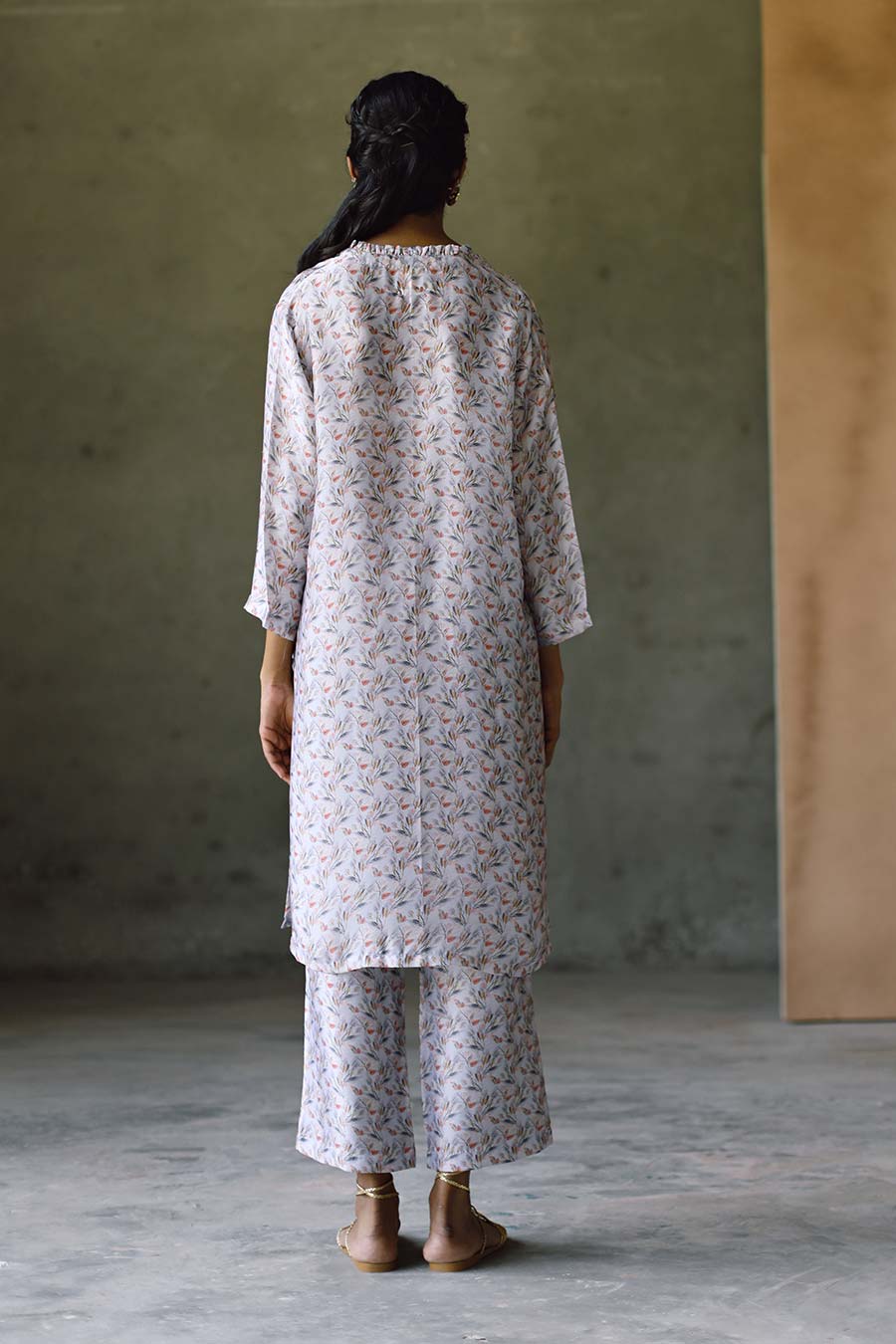 Oxford Frill Kurta & Pant Co-Ord Set