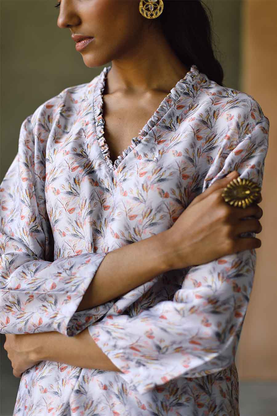 Oxford Frill Kurta & Pant Co-Ord Set