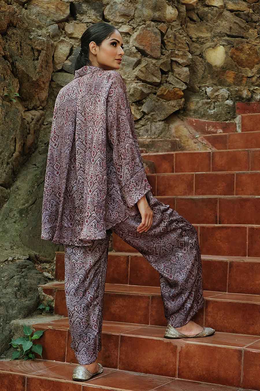 Ikat Print Loose Fit Shirt