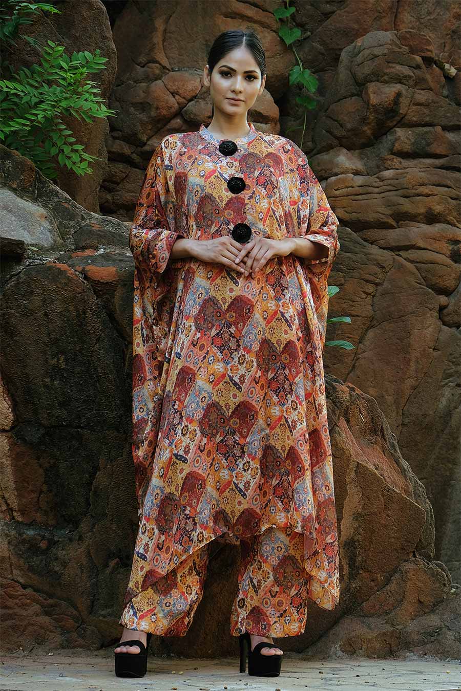 Multi-Print Loose Kaftan