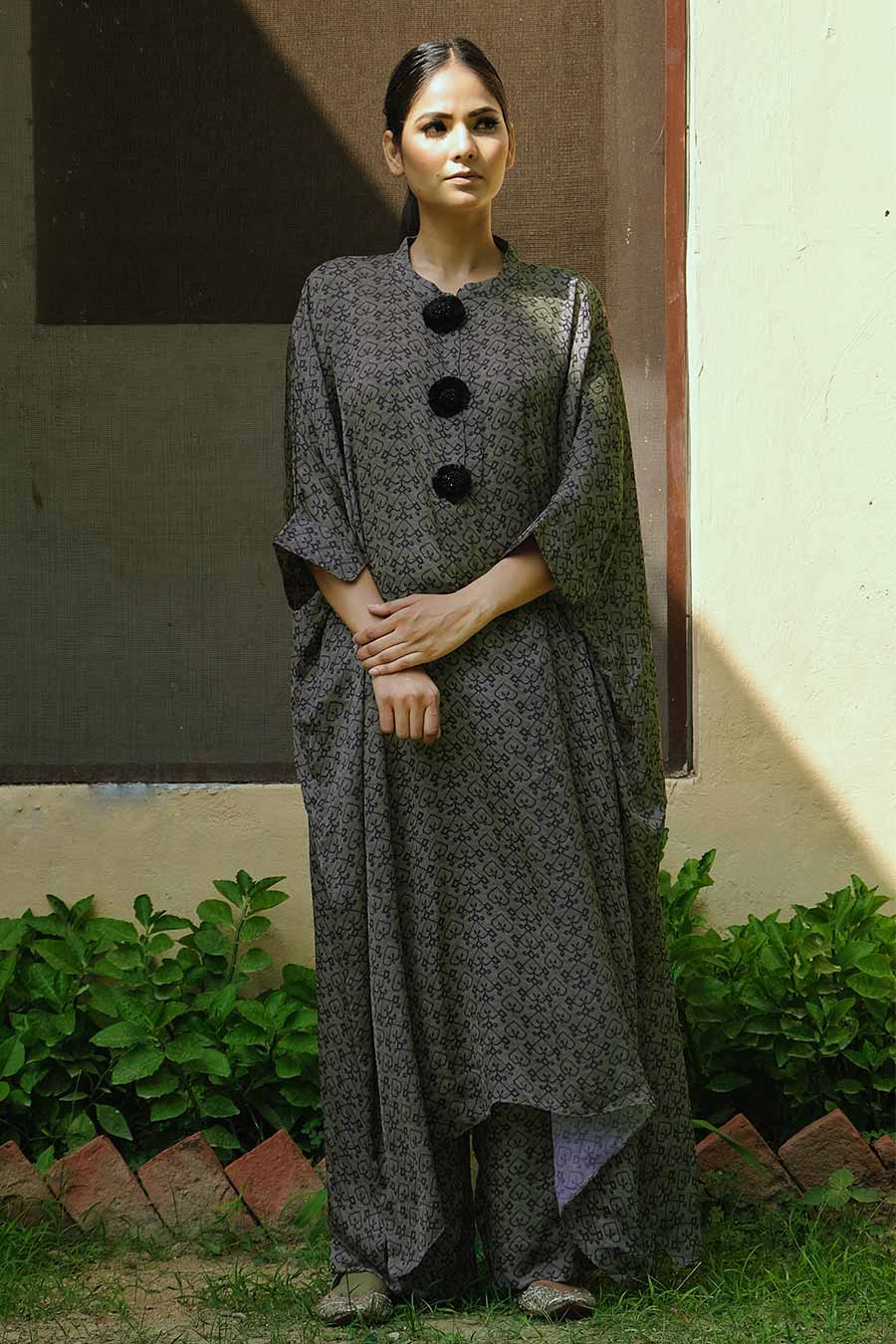 Heart Print Kaftan & Pant Co-Ord Set