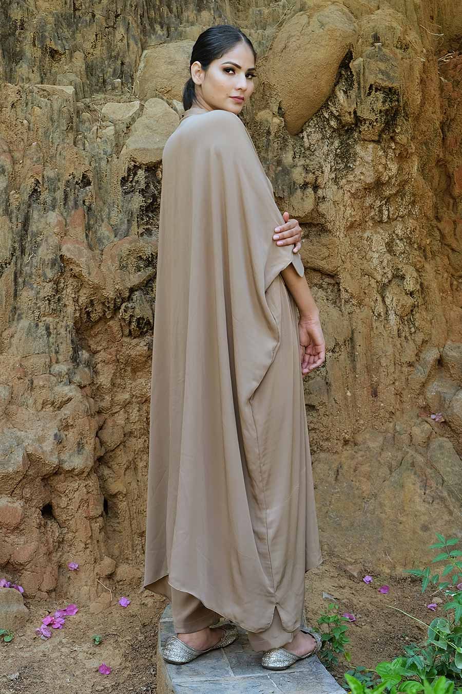 Beige Loose Fit Kaftan