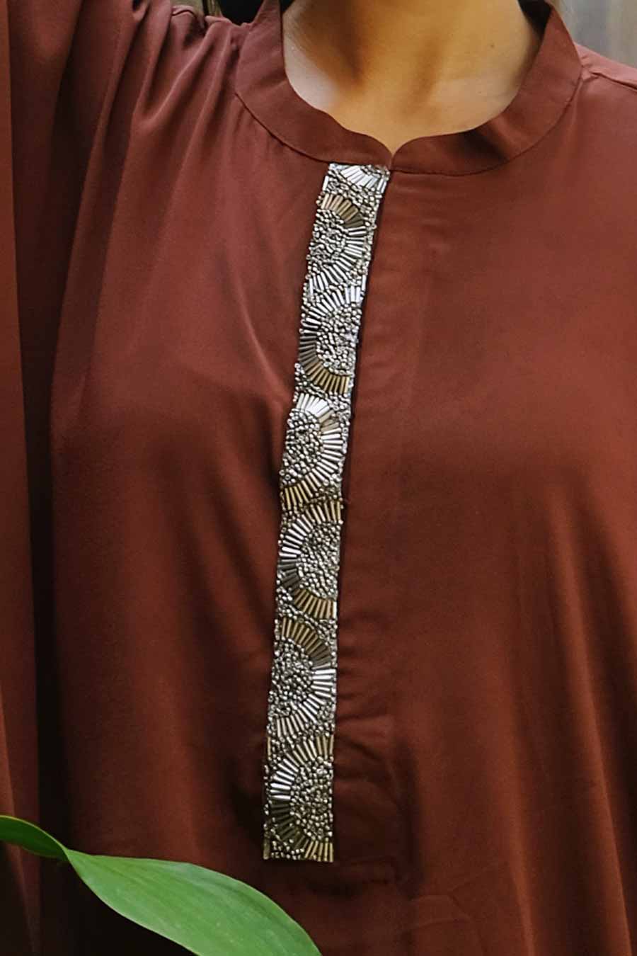 Maroon Loose Fit Kaftan
