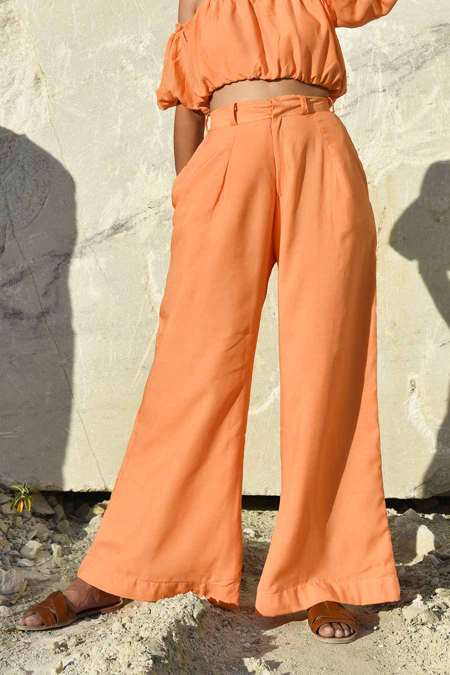 Zadaka Orange Flared Pants