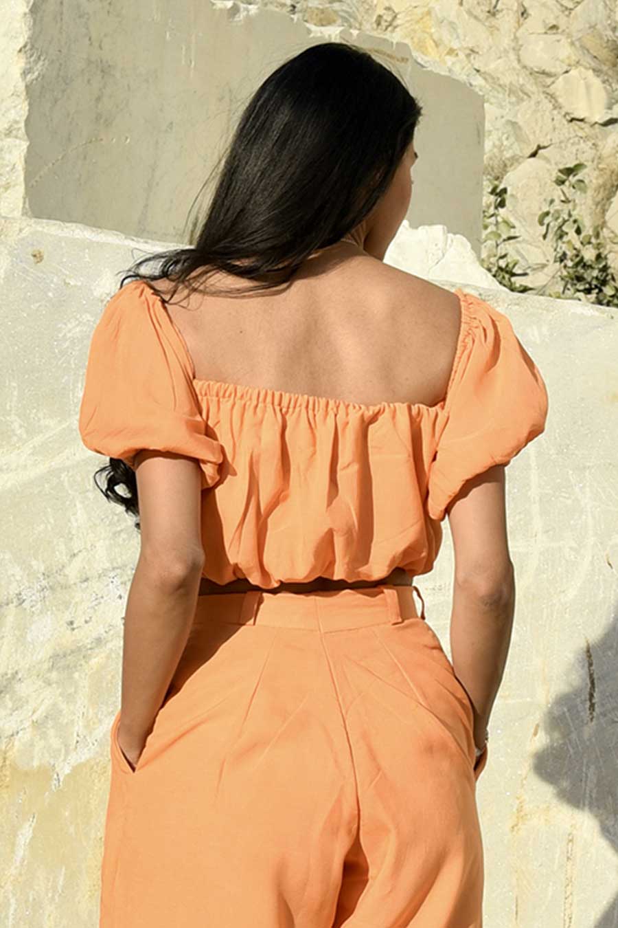 Zadaka Orange Crop Top