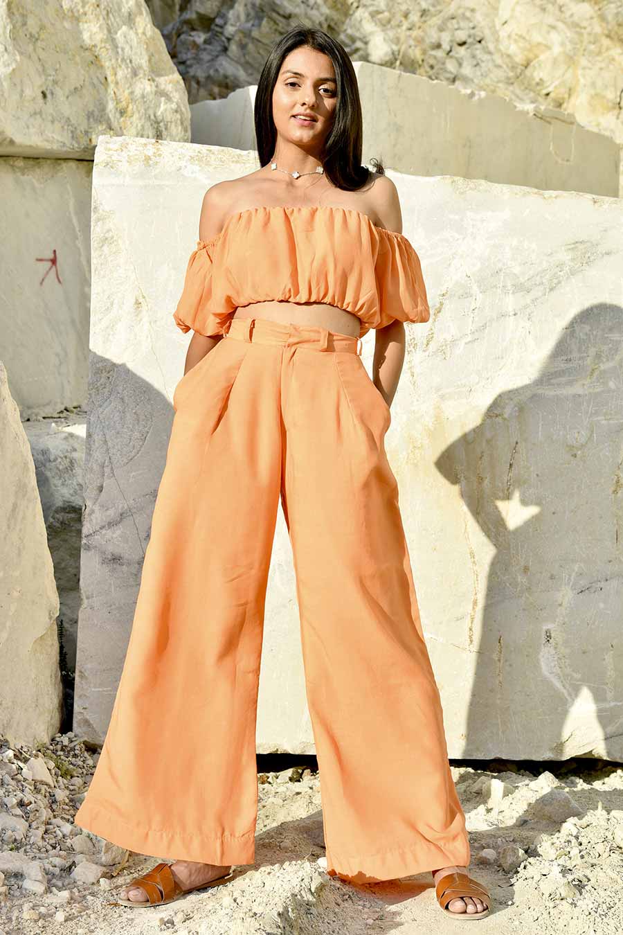 Zadaka Orange Crop Top