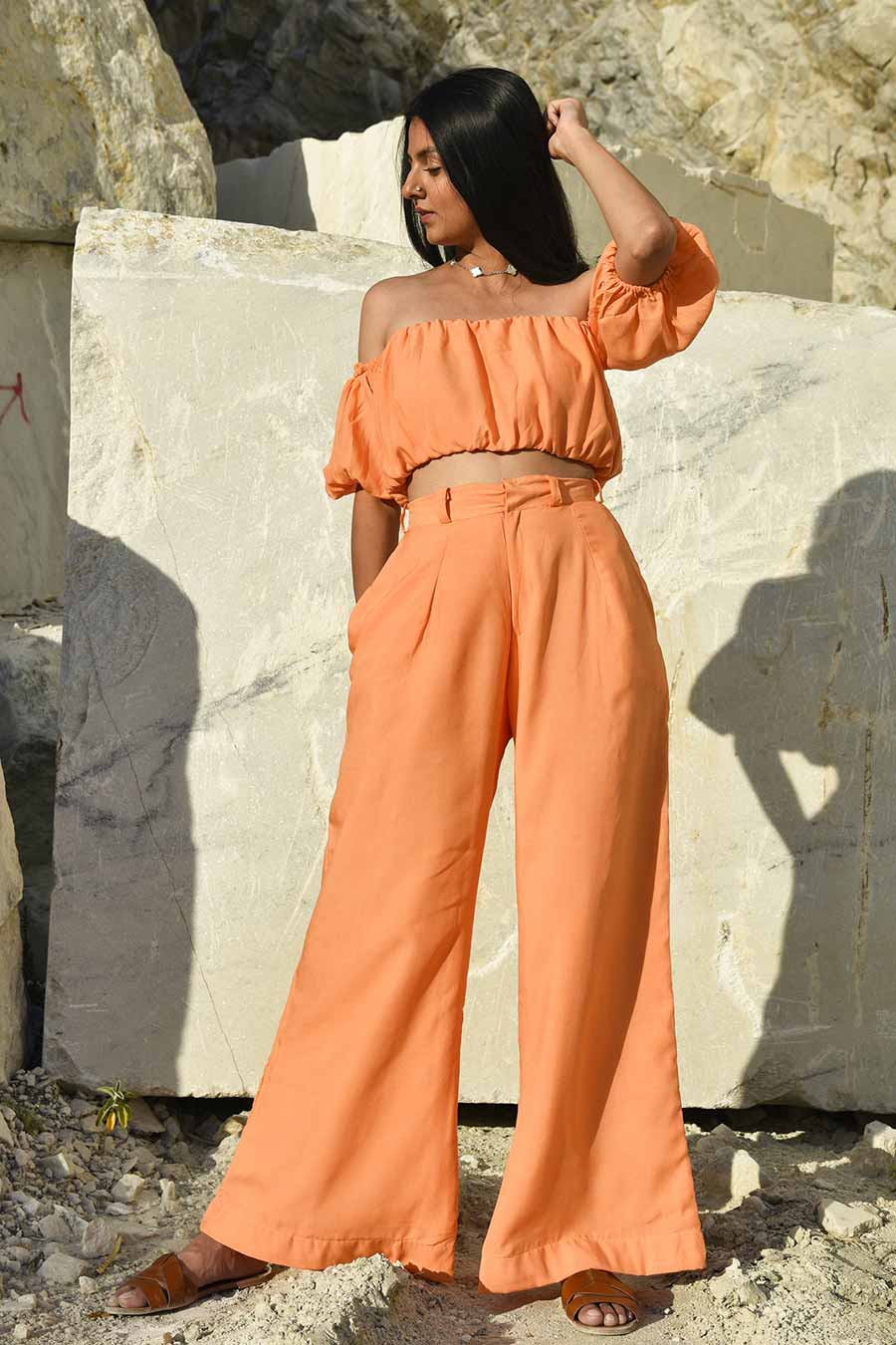 Zadaka Orange Crop Top