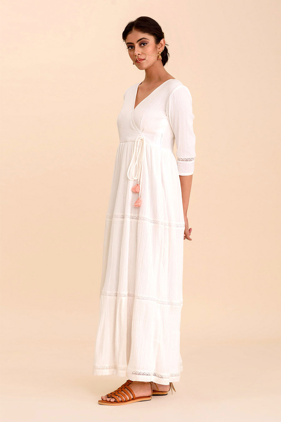JALMAY - A Line White Maxi Dress