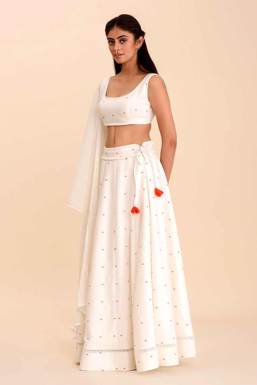 Wraparound skirt. Indian boho, cotton handprinted skirt. Maxi, long, b –  Artikrti
