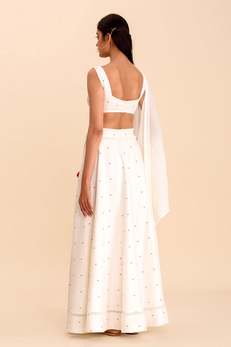 TULUA - White Printed Lehenga Set
