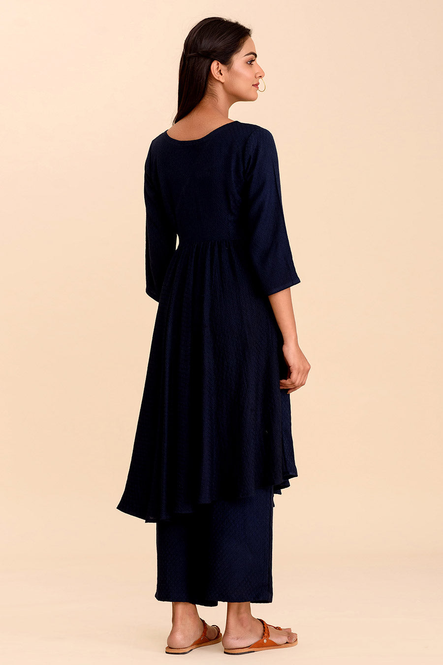 SAANJH - Navy Blue Kurta & Pant Set