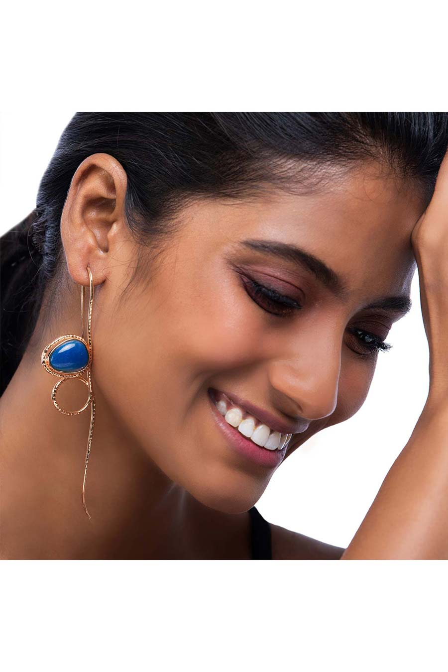 Twist Blue Quartz Earrings