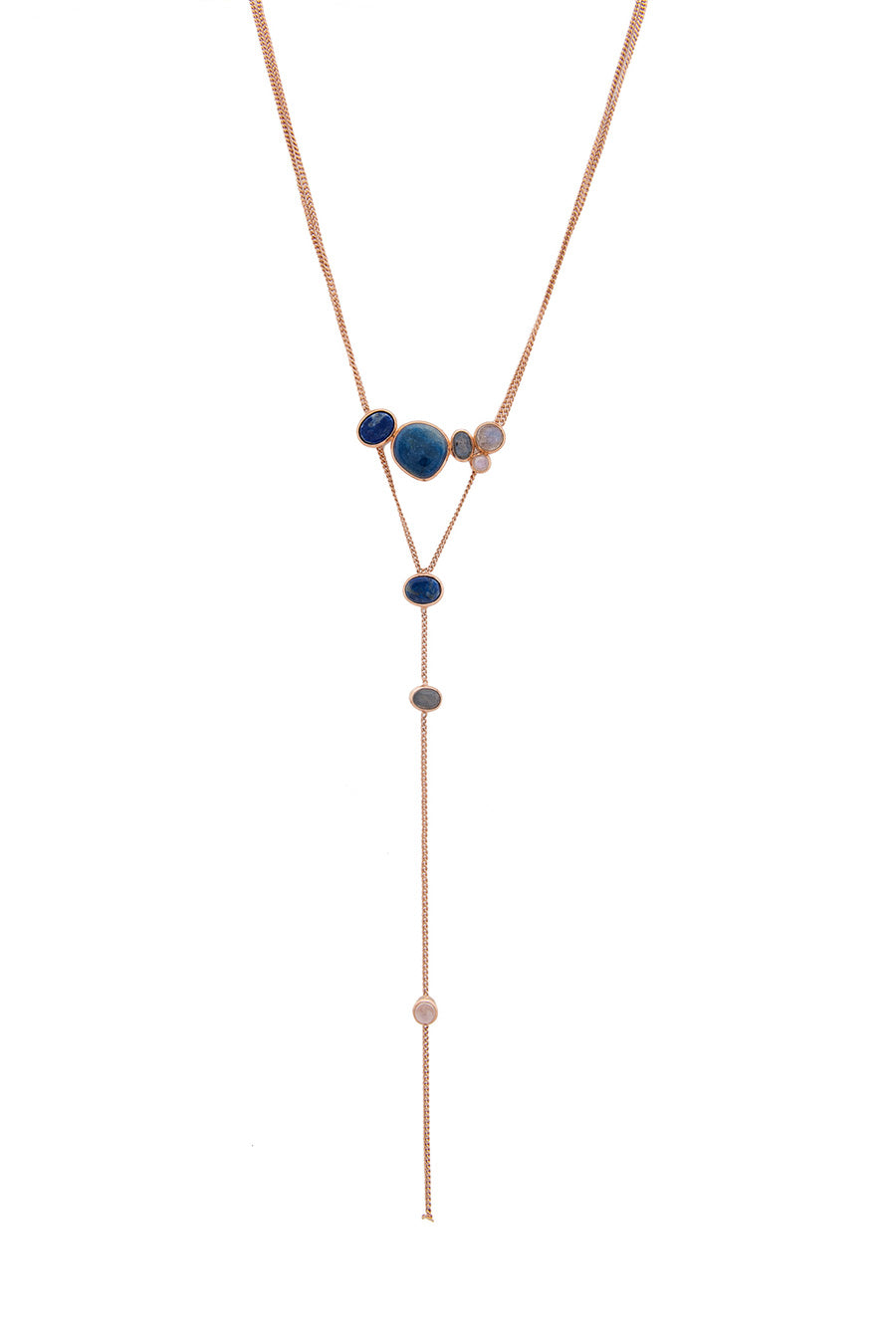Blue Quartz Stack Chain Necklace
