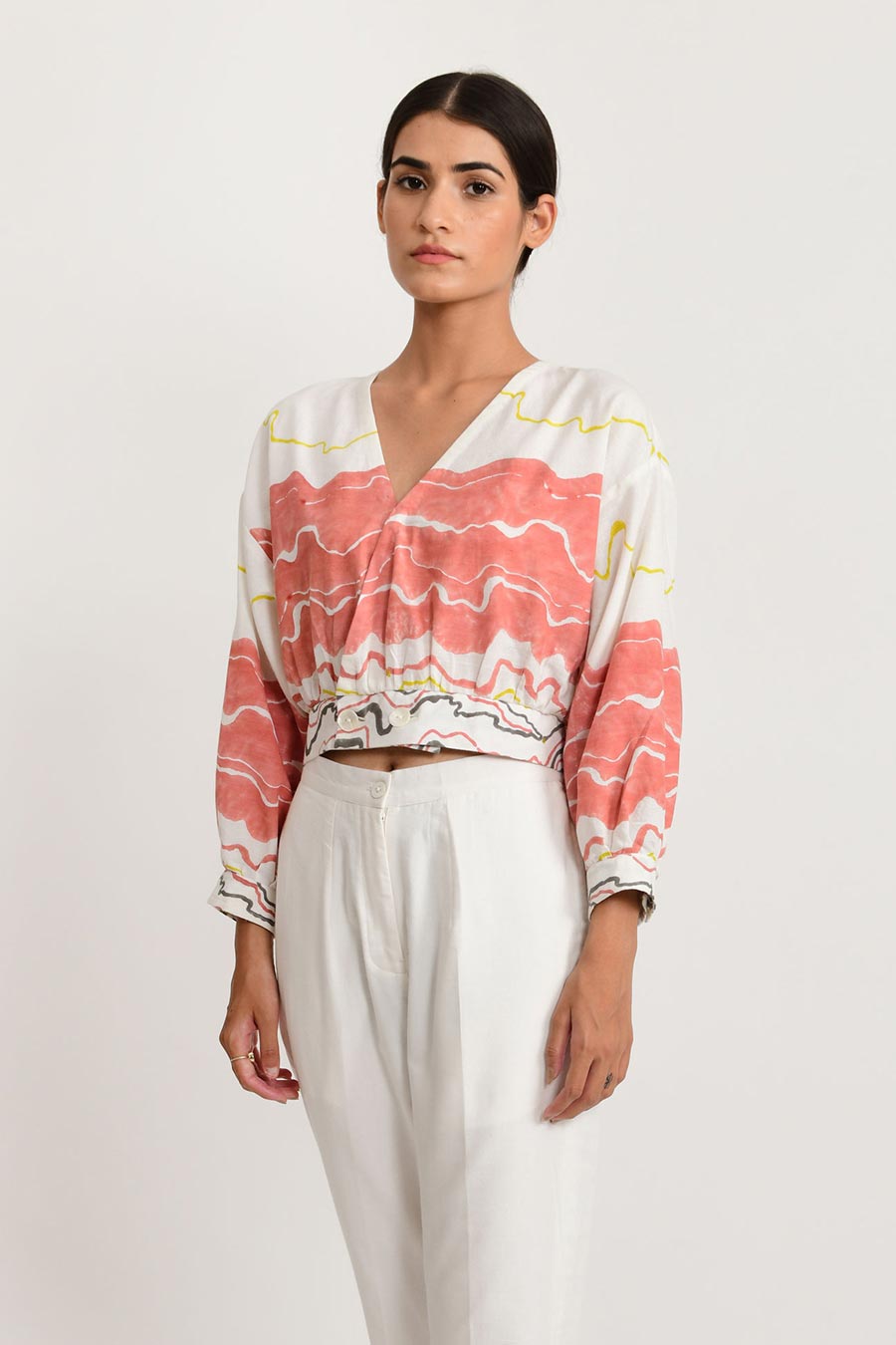 Salmon Flow Crop Top