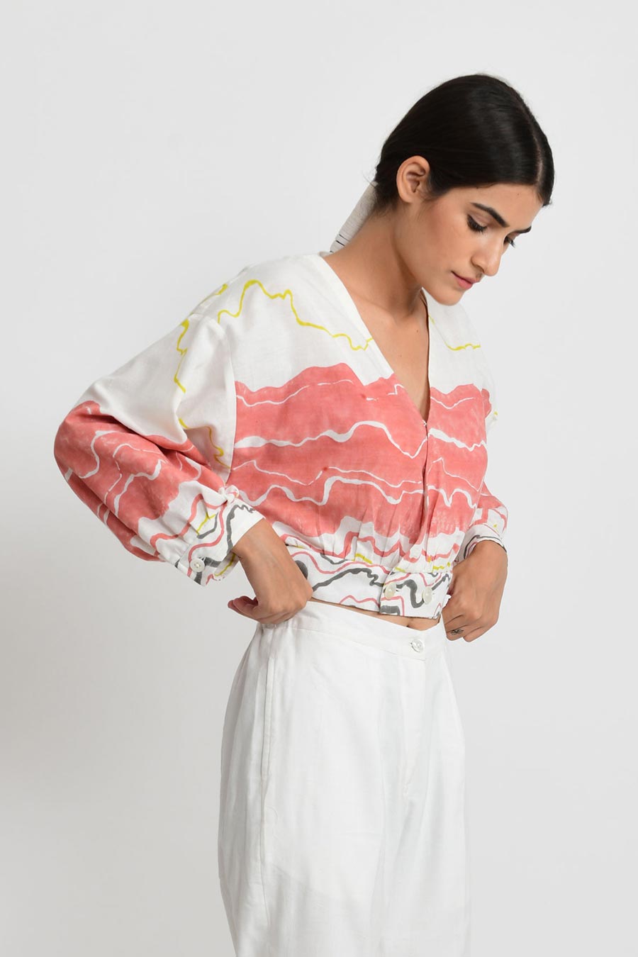 Salmon Flow Crop Top