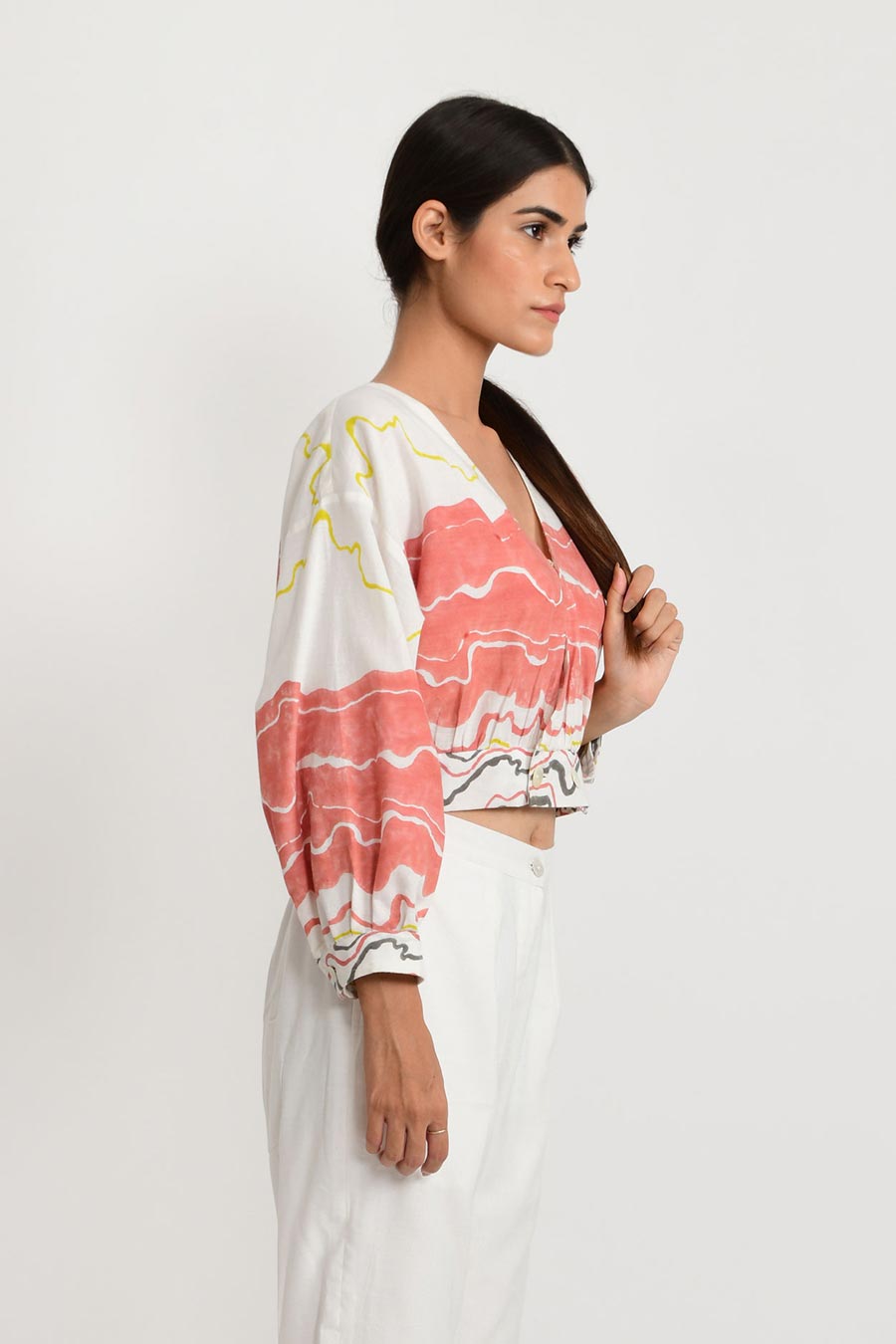 Salmon Flow Crop Top