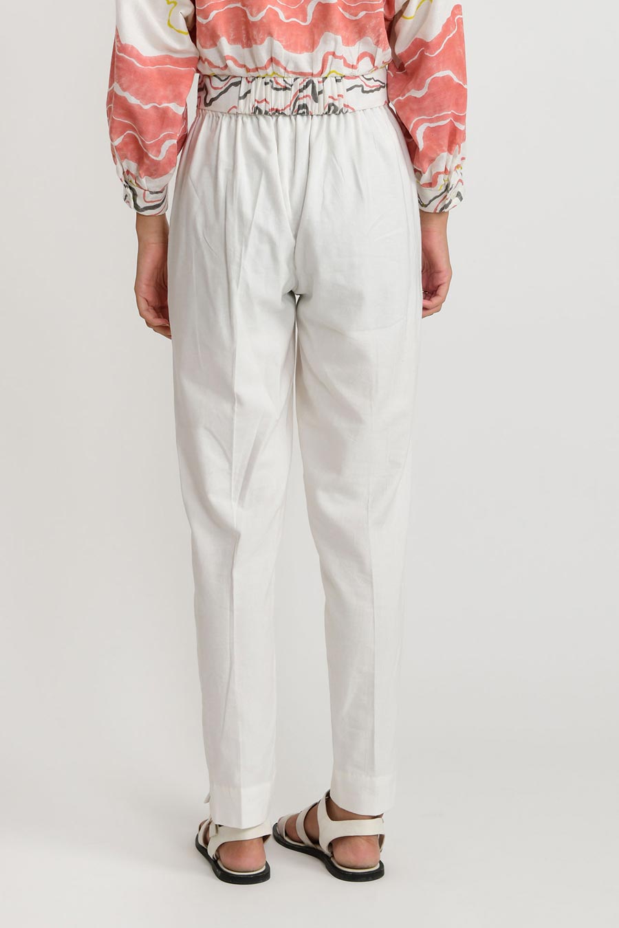 White Straight Sand Pants