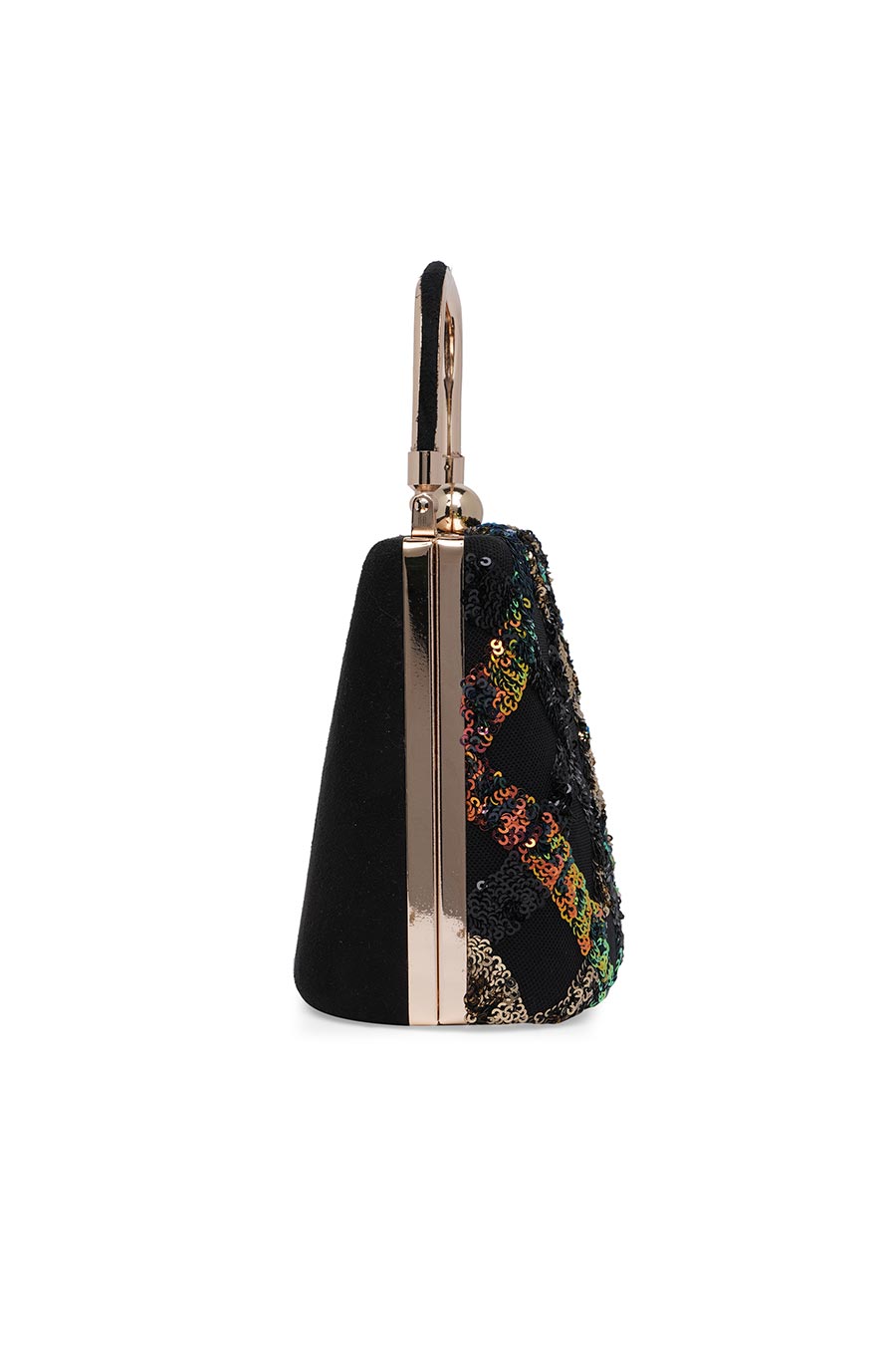 Black Embroidered Purse Style Clutch