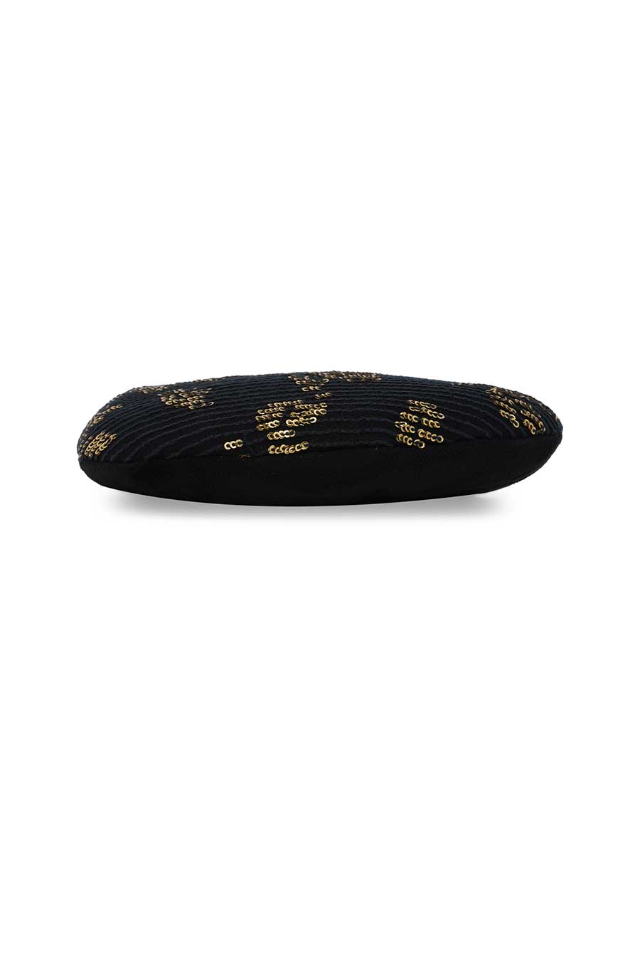 Gold Sequin Pouch Style Black Clutch