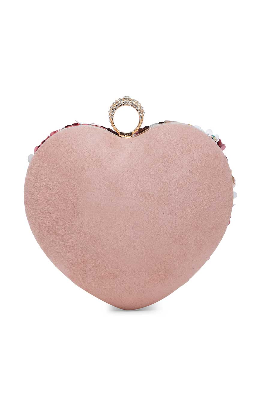 Pink Heart Sequin Clutch