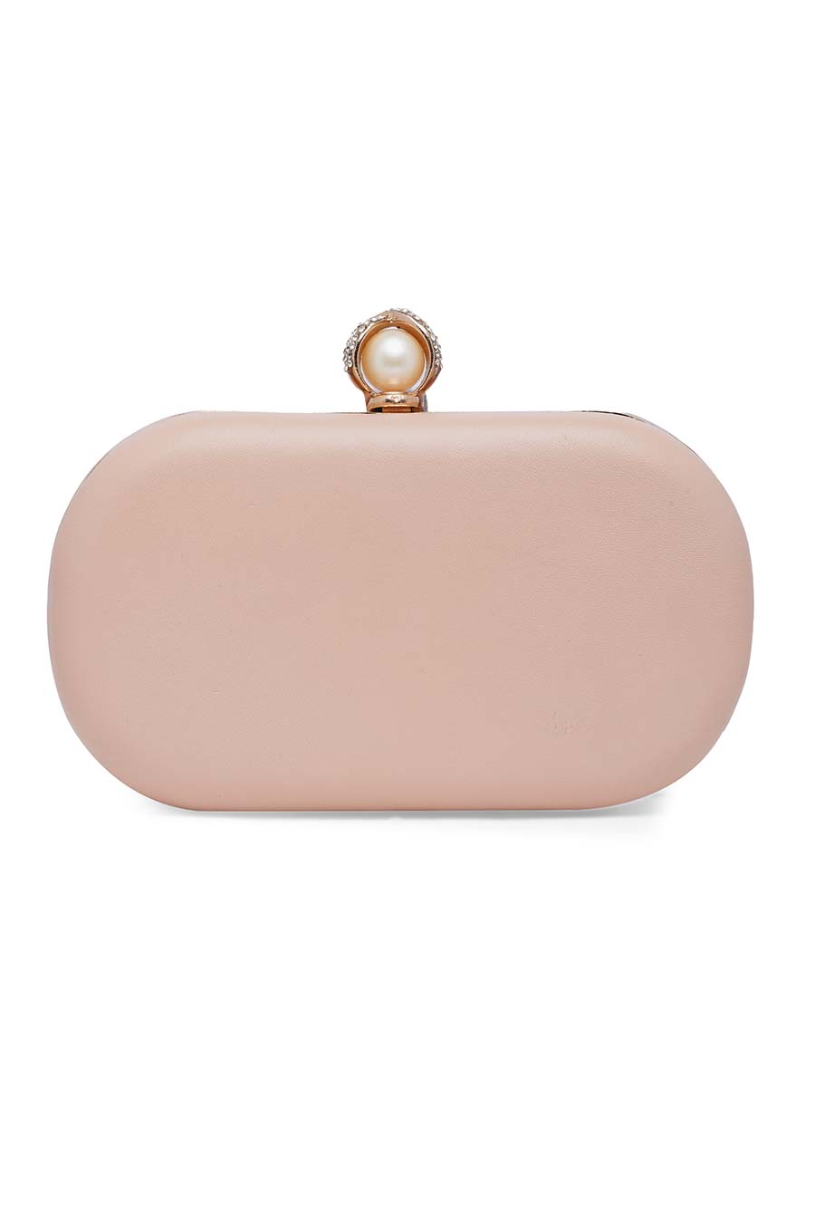 Pink Stonework Leather Clutch