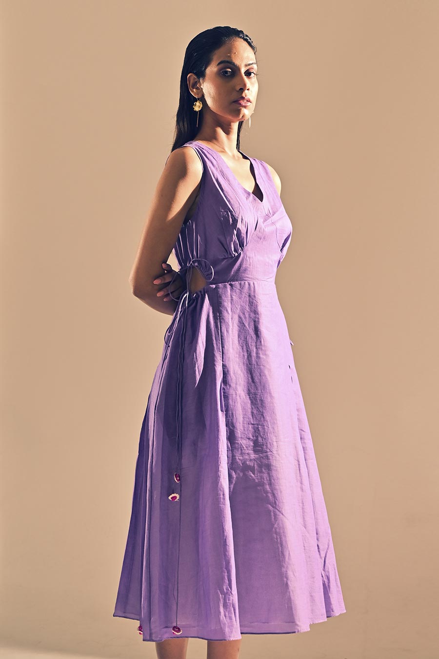 Amethyst Cut-Out Midi Dress