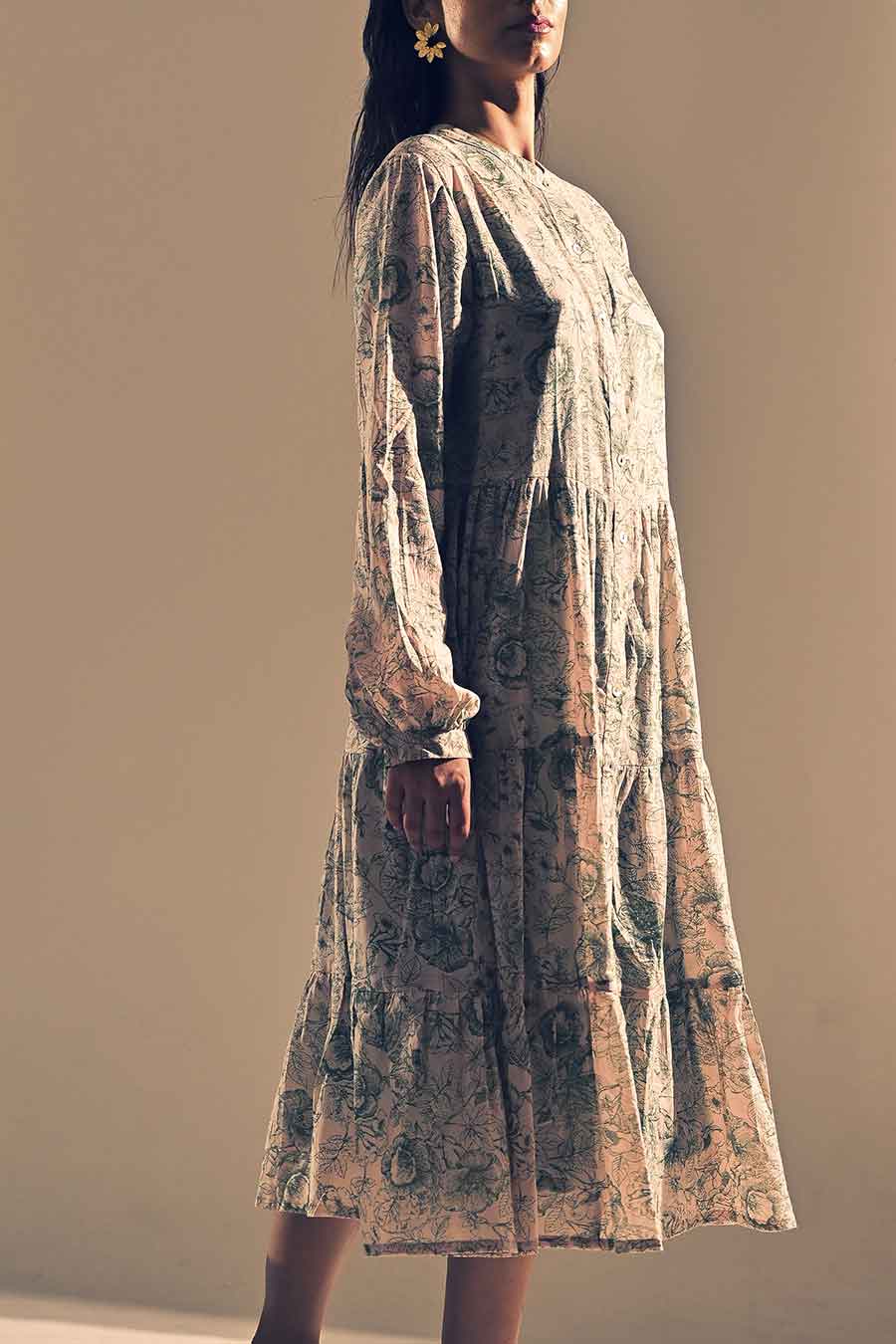 Beryl 3 Tier Front Open Dress