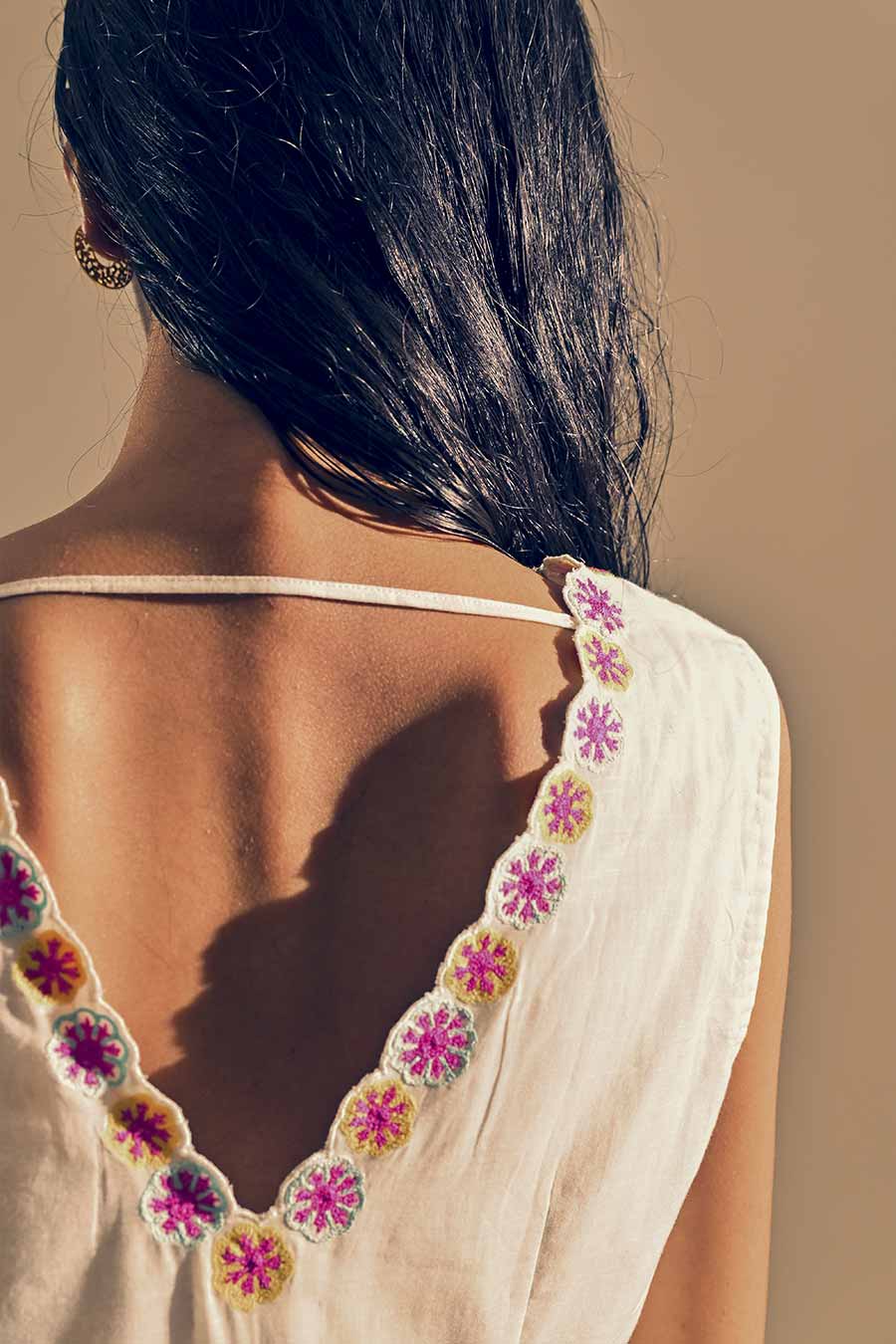 Basra Gathered Midi Dress