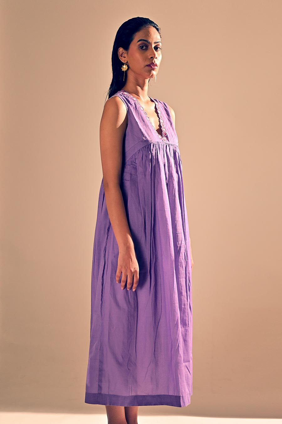Amethyst Gathered Midi Dress