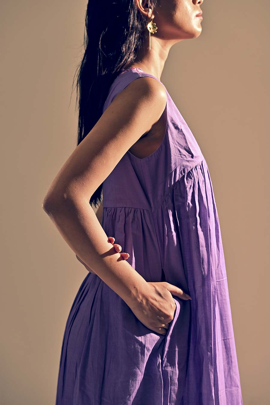 Amethyst Gathered Midi Dress