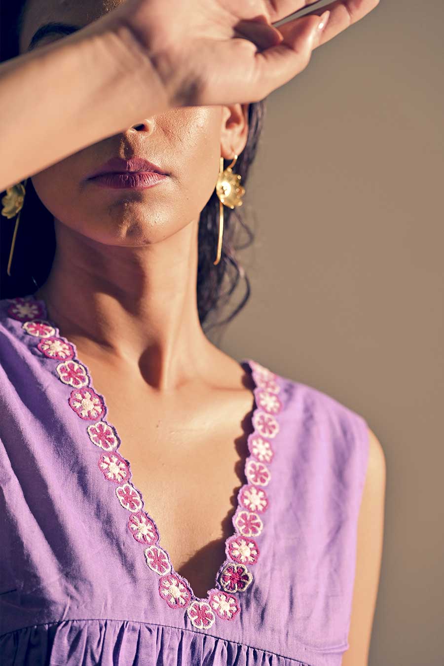 Amethyst Gathered Midi Dress