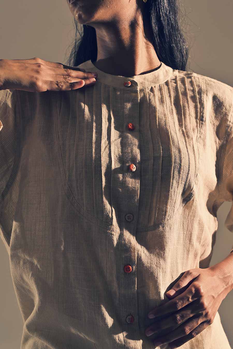 Moonstone Pintuck Shirt