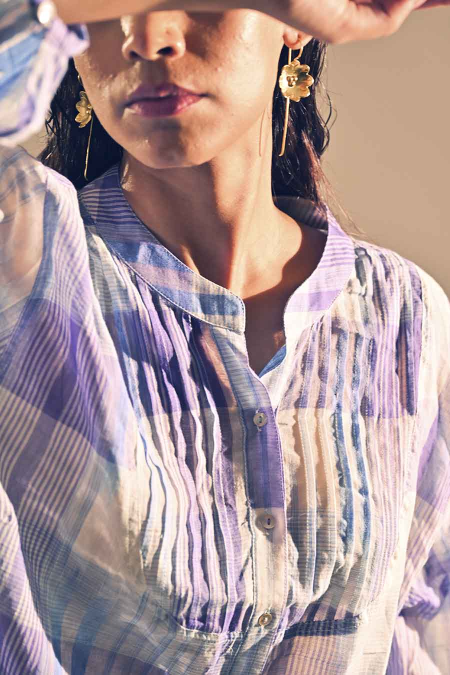 Amethyst Quartz Pintuck Shirt