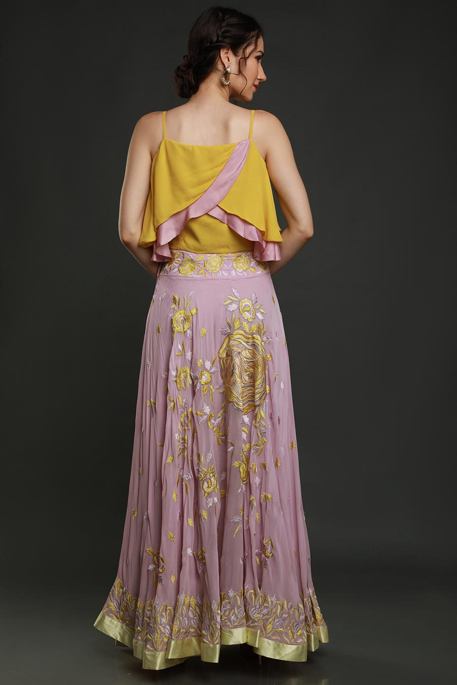 Lavender Layered Blouse & Skirt Set