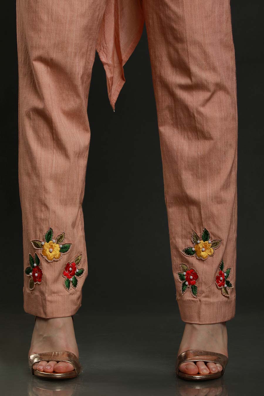 Peach Asymmetric Tunic & Pants Set